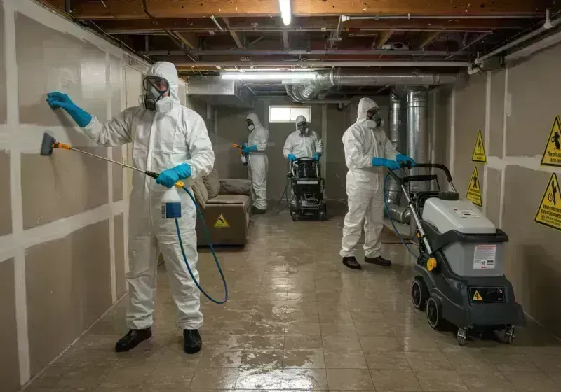 Basement Moisture Removal and Structural Drying process in Cando, ND